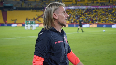 Sebastián Beccacece durante el partido entre Ecuador y Colombia, el 14 de noviembre de 2024.