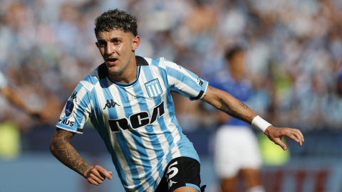 Gastón Martirena de Racing durante la final de la Copa Sudamericana ante Cruzeiro, en Asunción, el 23 de noviembre de 2024.