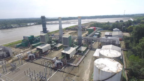 Vista panorámica de la central Termogas Machala, en la provincia de El Oro.