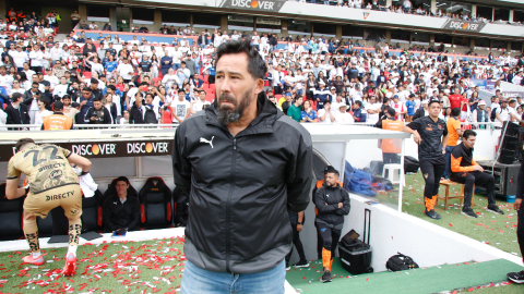 Pablo Sánchez, antes del partido entre Liga de Quito e Independiente del Valle, el 9 de noviembre de 2024.