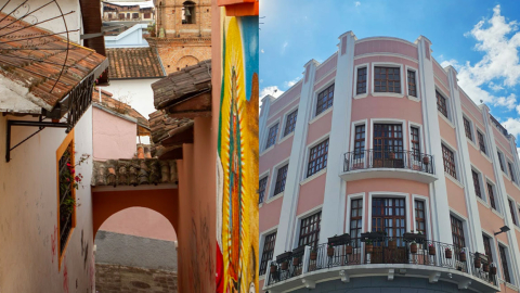 Detalles arquitectónicos del centro histórico de Quito