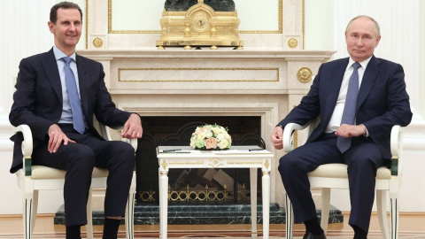 Bashar al Assad y Vladimir Putin, durante una visita del mandatario sirio a Moscú, en julio de 2024