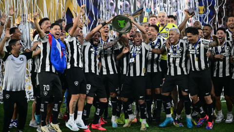 Jugadores de Botafogo después de ser campeones del Brasileirao, 8 de diciembre de 2024.