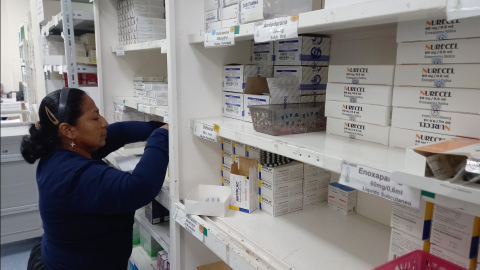 Área de farmacia del hospital Teodoro Maldonado Carbo, en Guayaquil, en marzo de 2023.