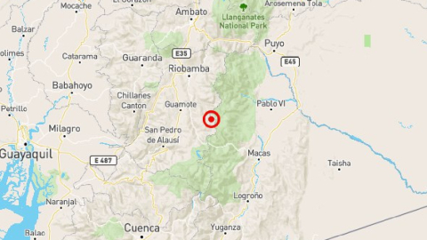 Imagen del reporte del sismo en Riobamba este viernes 13 de diciembre de 2024.