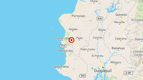 Imagen del epicentro del último temblor en Manabí.