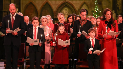 William y Kate con sus hijos en el evento 'Royal Carols', 7 de diciembre de 2024.