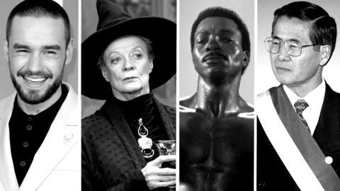 Imágenes de Liam Payne, Maggie Smith, Carl Weathers y Alberto Fujimori.