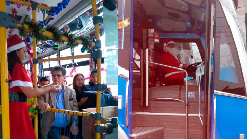 Imagen de archivo del bus navideño en Quito.