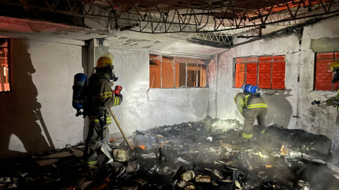 Incendio de un orfanato en Loja, la noche del 24 de diciembre de 2024.