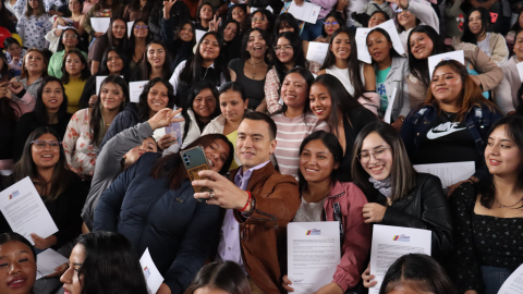 El presidente Daniel Noboa en un evento en Quito, el 26 de junio de 2024.