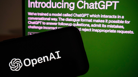 Vista de la página de introducción de ChatGPT, un modelo interactivo de chatbot de IA desarrollado por OpenAI, en una fotografía de archivo.