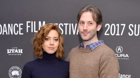 Aubrey Plaza y Jeff Baena en el estreno de 'The Little Hours', el 19 de enero de 2017.