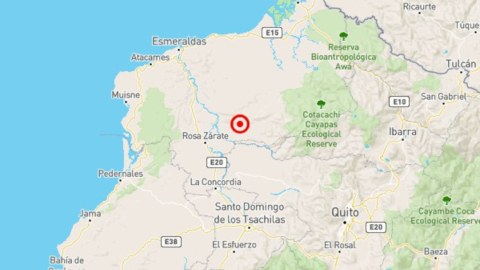 Imagen del sector del temblor en Quininde, Esmeraldas, 6 de enero de 2025.