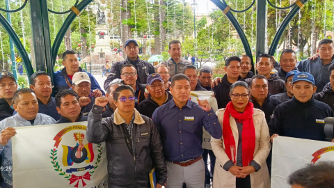 Representantes del Comité de Empresas Continental ERCO, este 8 de enero de 2025, en Cuenca.