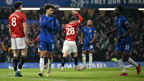 Joao Félix, atacante del Chelsea, celebra uno de los goles marcados ante el Morecambe, este sábado 11 de enero de 2025.