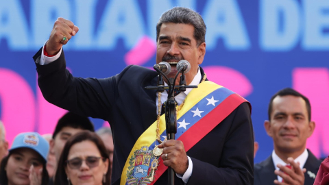 Nicolás Maduro en su discurso de posesión del 10 de enero de 2025 en Caracas.