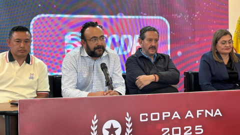 Fred Larreátegui, presidente de AFNA, en rueda de prensa, el 13 de enero de 2025.