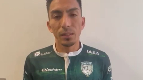 Ángel Mena, con la camiseta de Orense, el 15 de enero de 2024.