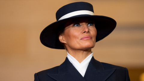 La primera dama de Estados Unidos, Melania Trump en el Salón de la Emancipación durante las ceremonias de inauguración, 20 de enero de 2025.