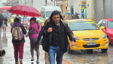 Intensa lluvia registrada en Cuenca la tarde del 21 de enero de 2025.