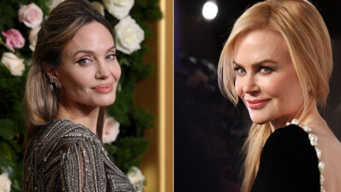 Las actrices Angelina Jolie (izq) y Nicole Kidman, el 4 y 7 de enero de 2025 respectivamente, en eventos promocionales filmes en los que participaron.