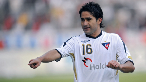 Claudio Bieler, exatacante de Liga de Quito, en un partido de la Copa Sudamericana, el 19 de noviembre de 2009.