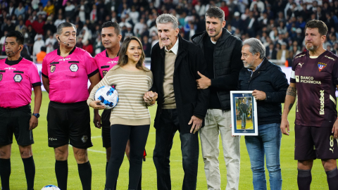 Edgardo Bauza, durante la Noche Blanca de Liga de Quito, el 25 de enero de 2025.