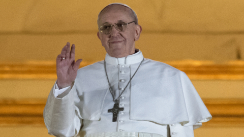 Francisco tras ser elegido como el nuevo papa, 13 de marzo de 2013.