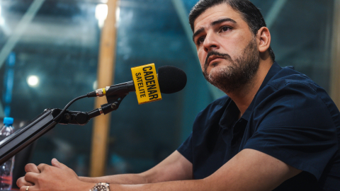 Imagen referencial de Aquiles Alvarez, alcalde de Guayaquil, el 10 de julio de 2024, en uno de sus enlaces radiales.