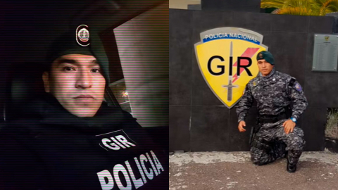 Fotografías del policía Danny Chaguaro, fallecido durante una operación en Santa Elena.