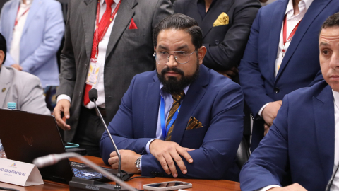 El legislador Sergio Peña en la sesión de la Comisión de Desarrollo Económico, el 27 de mayo de 2025, en la que votó al favor de la propuesta del Gobierno.