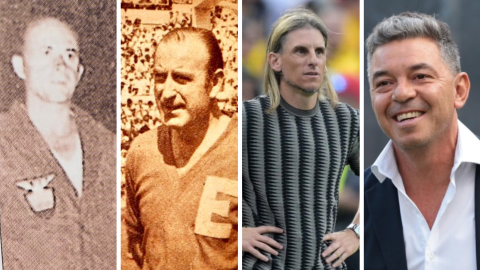 Los técnicos argentinos Juan Parodi, Rodolfo Orlandini, Sebastián Beccacece y Marcelo Gallardo.
