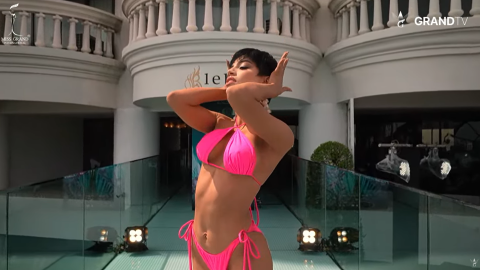 Shyare Andrade, de Ecuador, en el desfile de traje de baño en el Miss Grand International, el 29 de septiembre de 2026, en Tailandia.