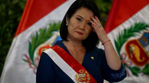 La presidenta de Perú, Keiko Fujimori, durante la ceremonia de juramentación del nuevo gabinete en el Palacio de Gobierno, en Lima, 28 de julio de 2026.