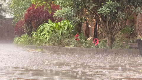 La lluvia que se registra en el sector de Tumbaco, 18 de octubre de 2026.