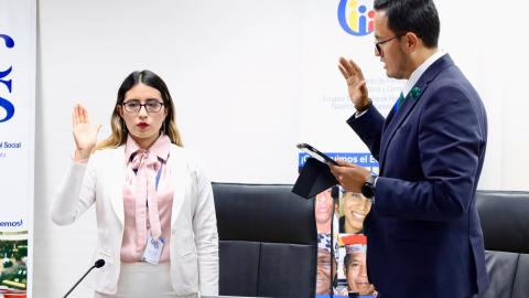 Cynthia Jacho el 28 de enero de 2026 cuando fue designada presidenta de la Comisión Ciudadana de Selección del CPCCS.