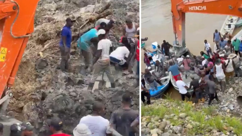 Derrumbe de una minería ilegal en el departamento de Nariño, Colombia, el 19 de octubre de 2026.