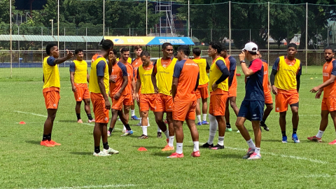 Los jugadores de Atlético FC, en su entrenamiento del martes 20 de octubre de 2026.