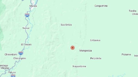 Imagen del epicentro del temblor en Morona Santiago, 20 de octubre de 2026.