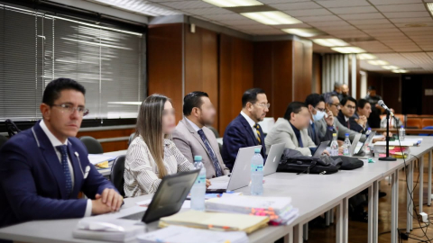 Exvocales del Consejo de la Judicatura procesados por tráfico de influencias el 20 de octubre de 2026 durante la audiencia en la Corte Nacional de Justicia.
