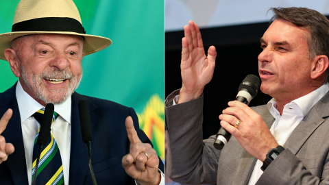 Luiz Inácio Lula da Silva y Flavio Bolsonaro, candidatos a la presidencia de Brasil, 21 de octubre de 2026.