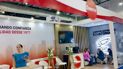 Stand de Omarsa en Aquaexpo, que se desarrolla en Guayaquil del 19 al 22 de octubre de 2026.