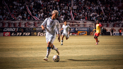 Alexander Alvarado, durante un partido de Liga de Quito en la LigaPro, el 17 de octubre de 2026.
