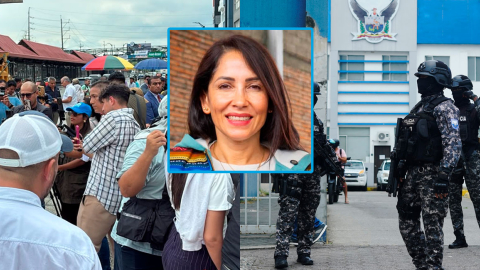 Composición fotográfica del Cuartel Modelo de Guayaquil, donde permanece detenida Luisa González.