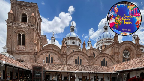 Composición fotográfica de las cúpulas de la Catedral de Cuenca con la portada de la agenda de fiestas lanzada este 23 de octubre de 2026.