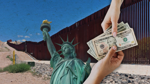 Fotoilustración sobre migración irregular a Estados Unidos y deudas adquiridas con coyoteros.