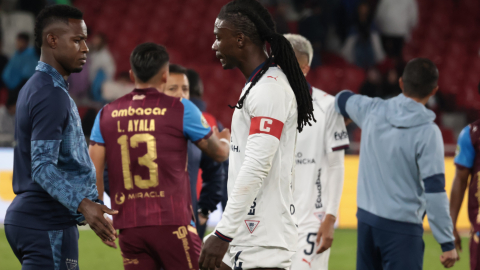 Ricardo Adé, de Liga de Quito, tras el partido ante Macará en el estadio Rodrigo Paz Delgado, el 24 de octubre de 2026.