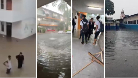 Colegios de Guayaquil sufrieron inundaciones la tarde del 26 de octubre de 2026 por la torrencial lluvia.