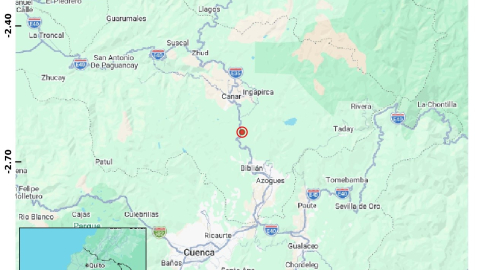 Ubicación del temblor en Cañar, 26 de octubre de 2026.